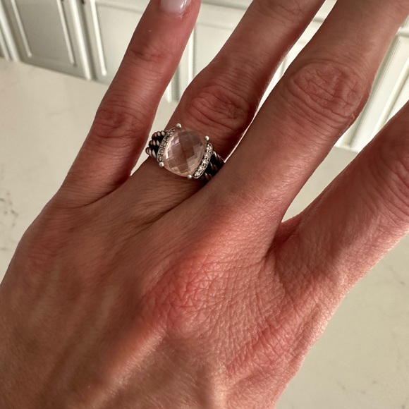 David Yurman Petite Wheaton Morganite ring 10mm - Picture 7 of 7